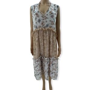 Pol Floral Short Sleeve High/Low Prairie Dress Size Small